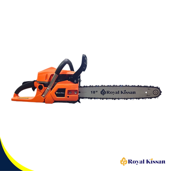 Royal Kissan 63cc Premium Chain Saw – 18″ with 2-Stroke Petrol Engine