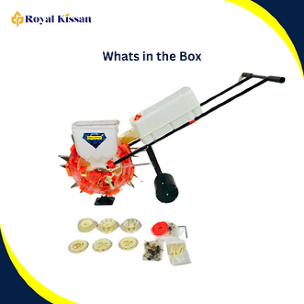 Royal Kissan Adjustable Hand Operated Manual Seeder & Fertilizer – Double Barrel